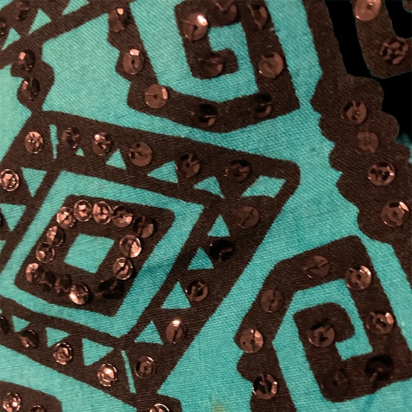 Vintage - 50"s Sequin Mexican Circle Skirt - Handmade/Hand Silk-Screened - Small - Picture 8 of 11